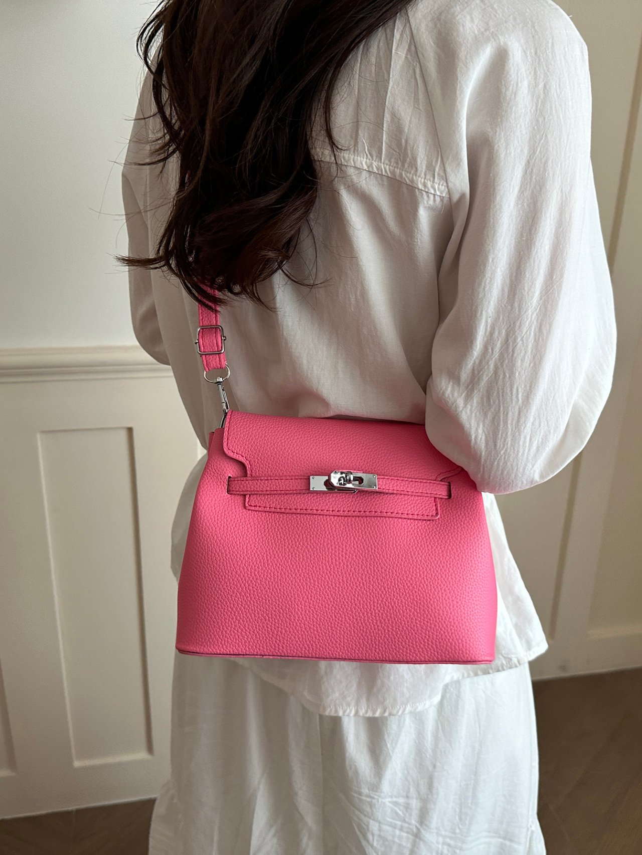 Pink Flap Crossbody Bag