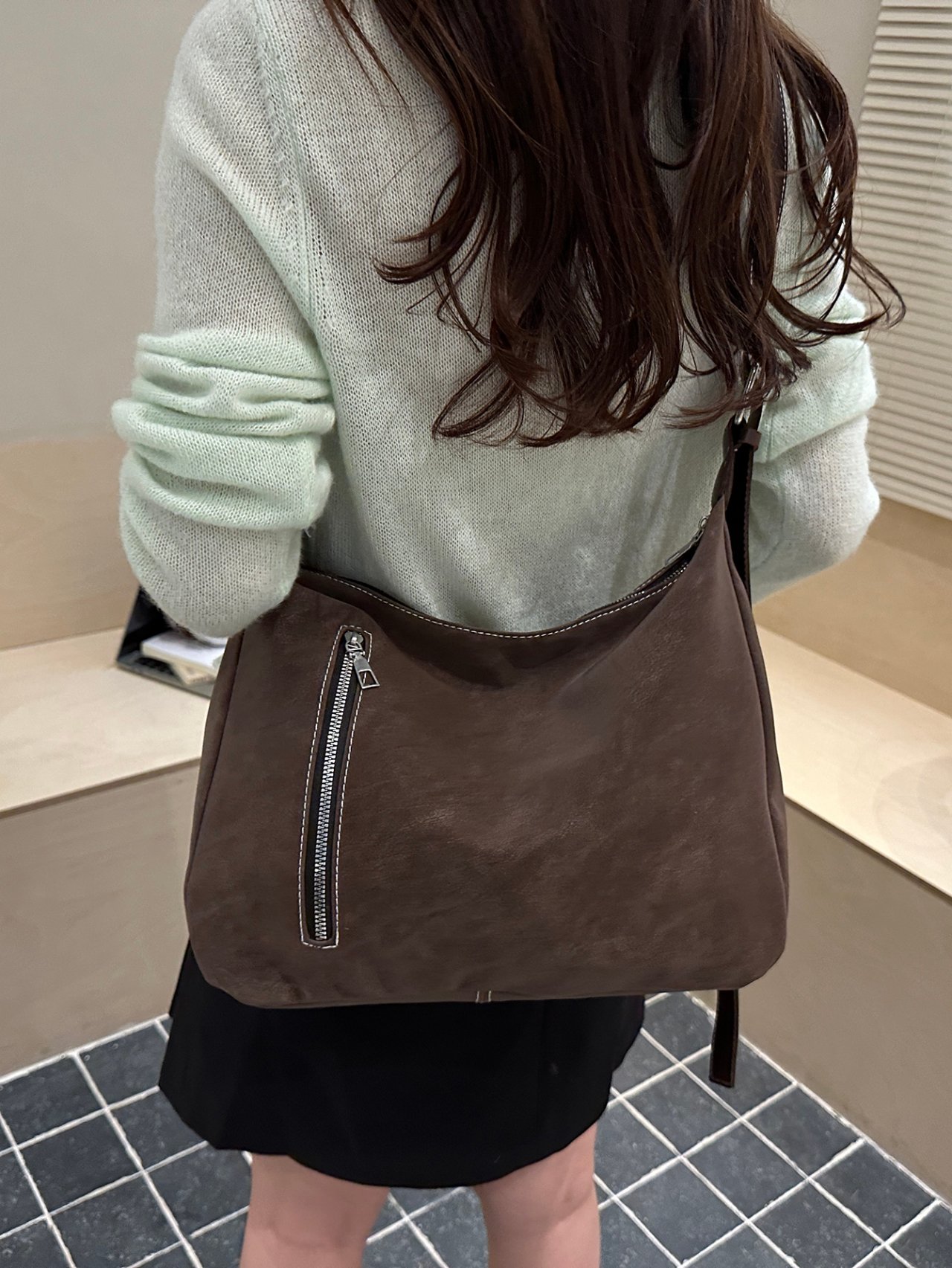 Coffee Brown Crossbody Bag