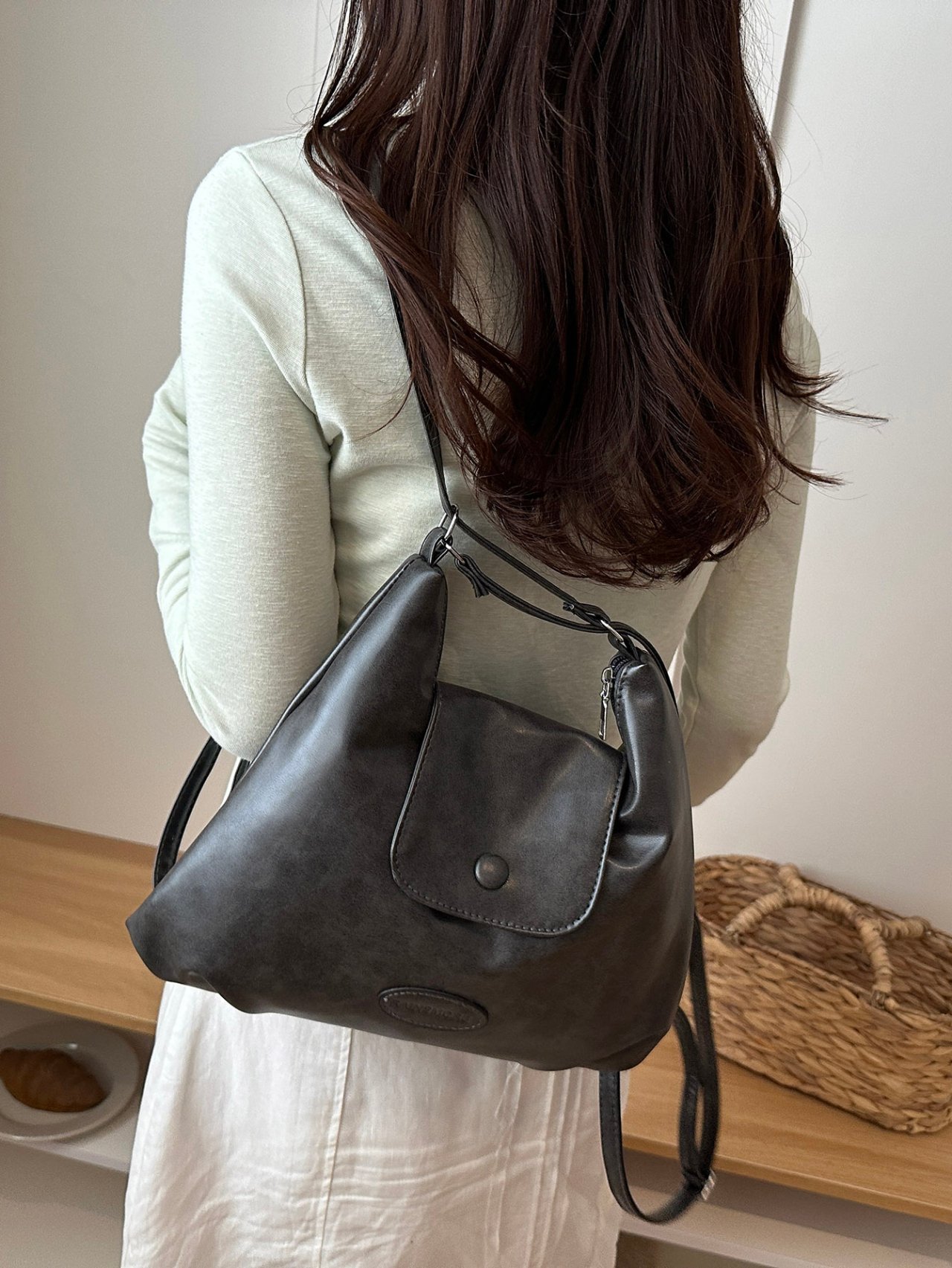 Black Flap Crossbody Bag