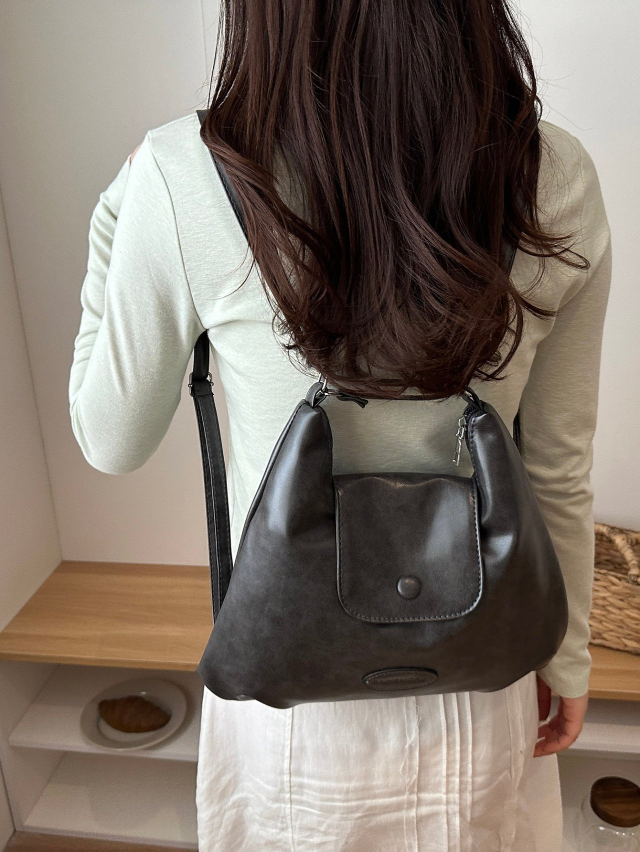 Black Flap Crossbody Bag