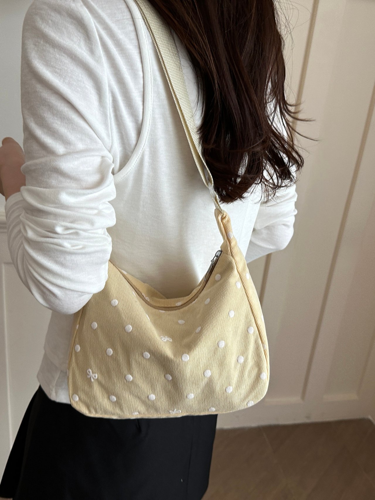 Yellow Polka Dot Crossbody Bag 