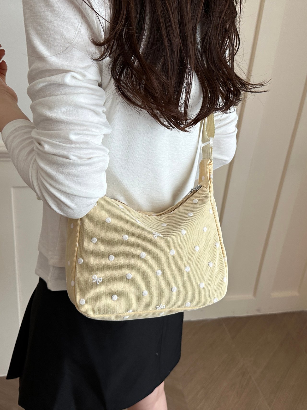 Yellow Polka Dot Crossbody Bag 