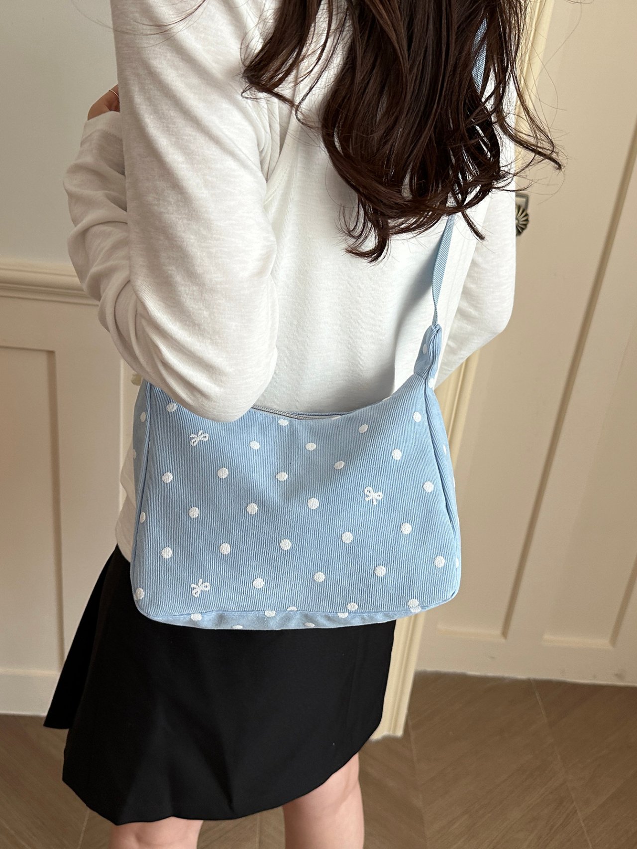 Blue Polka Dot Crossbody Bag