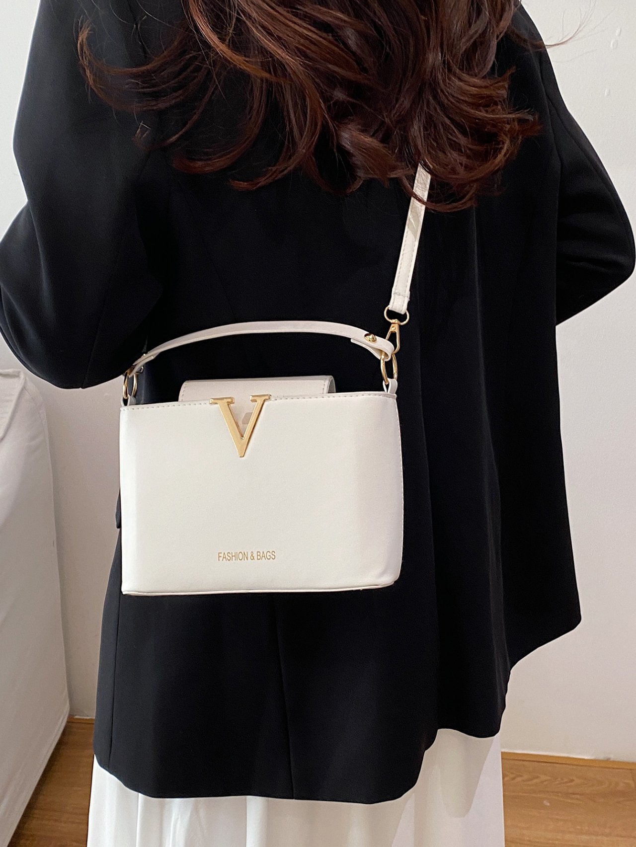 White Plain Crossbody Bag