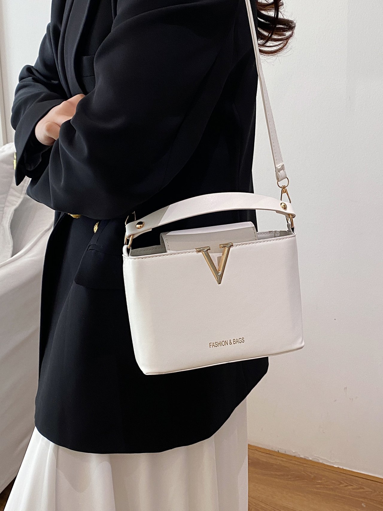 White Plain Crossbody Bag