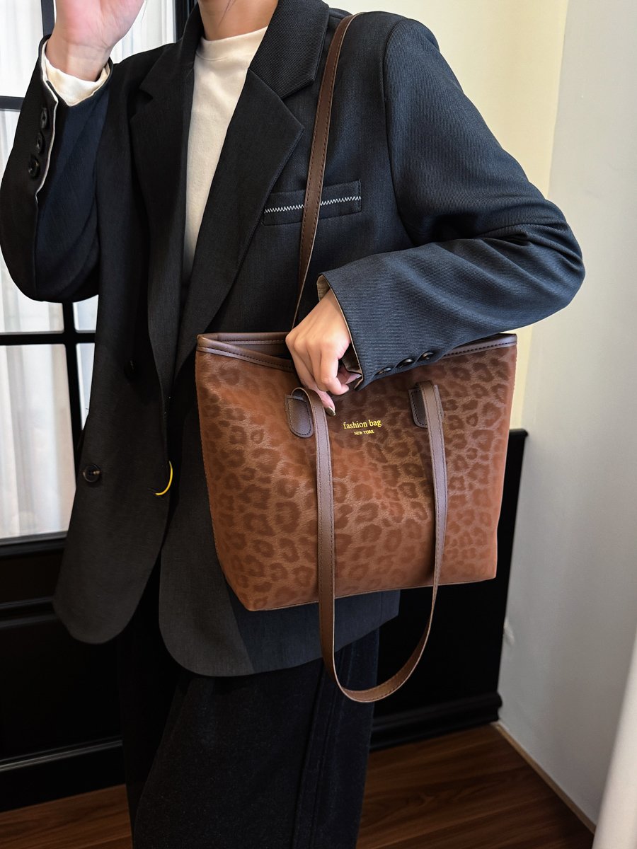Brown Leopard Print Crossbody Bag 