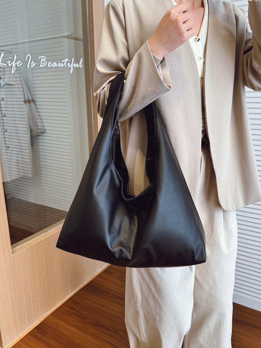 Black Crescent Shoulder Bag 