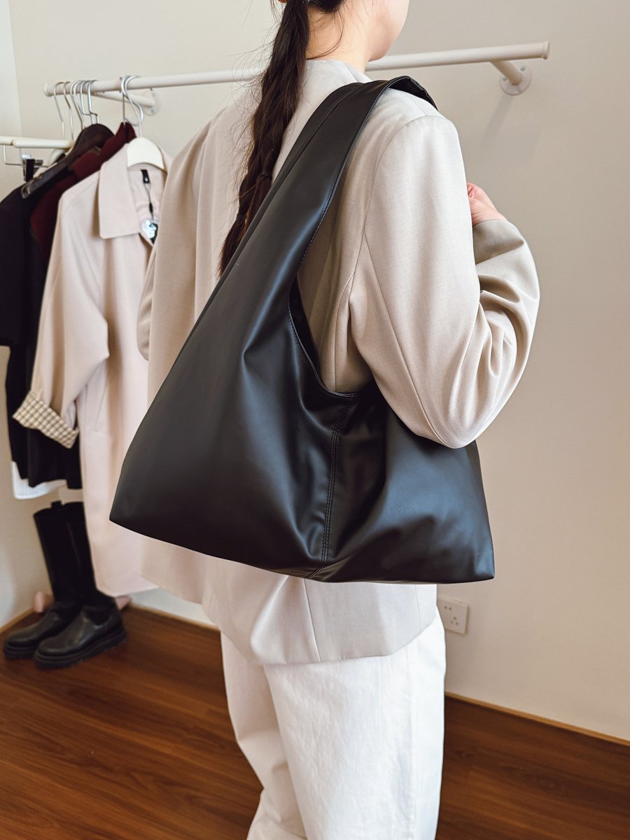 Black Crescent Shoulder Bag 