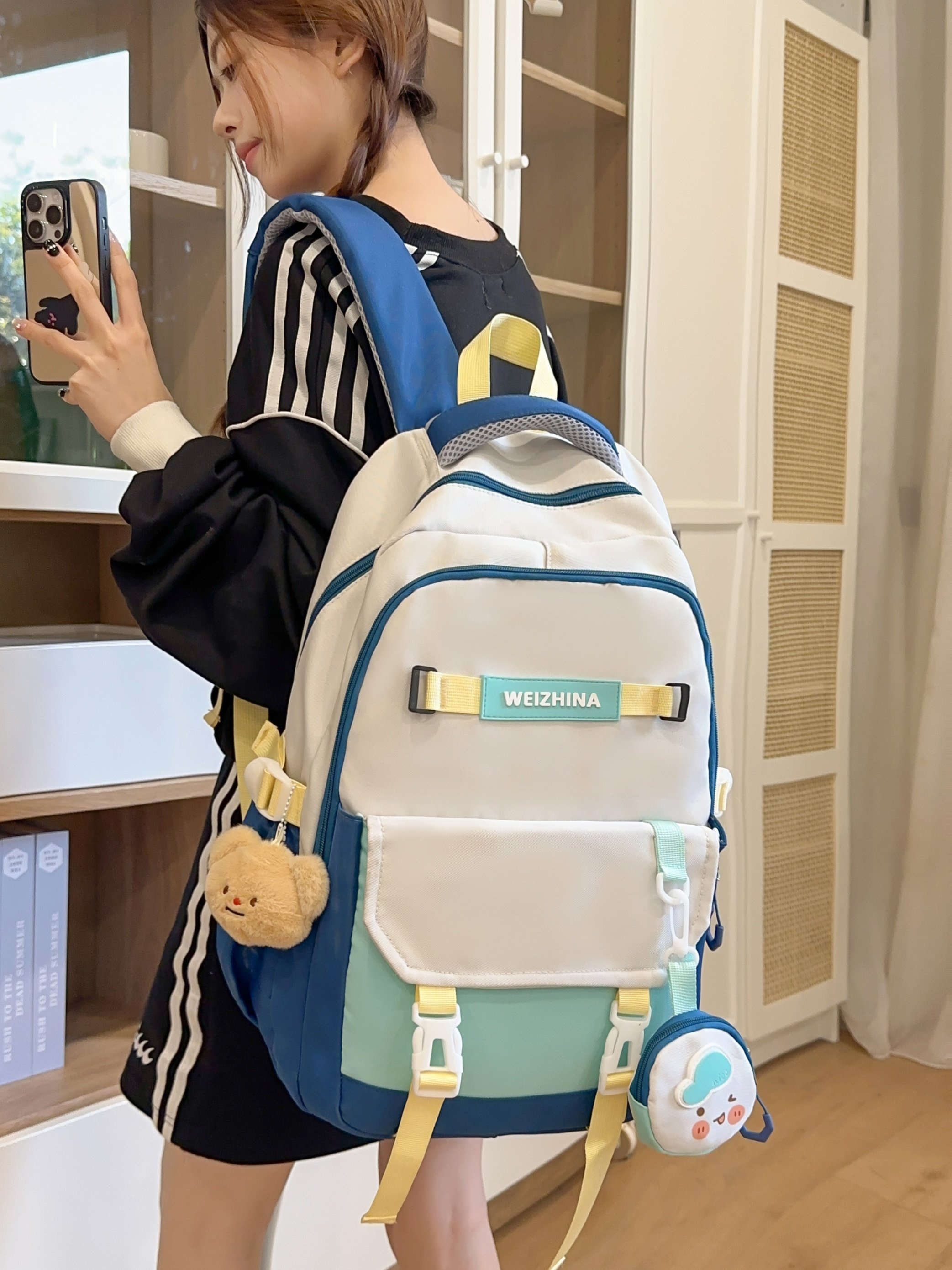 Blue Multi-Pocket Backpack