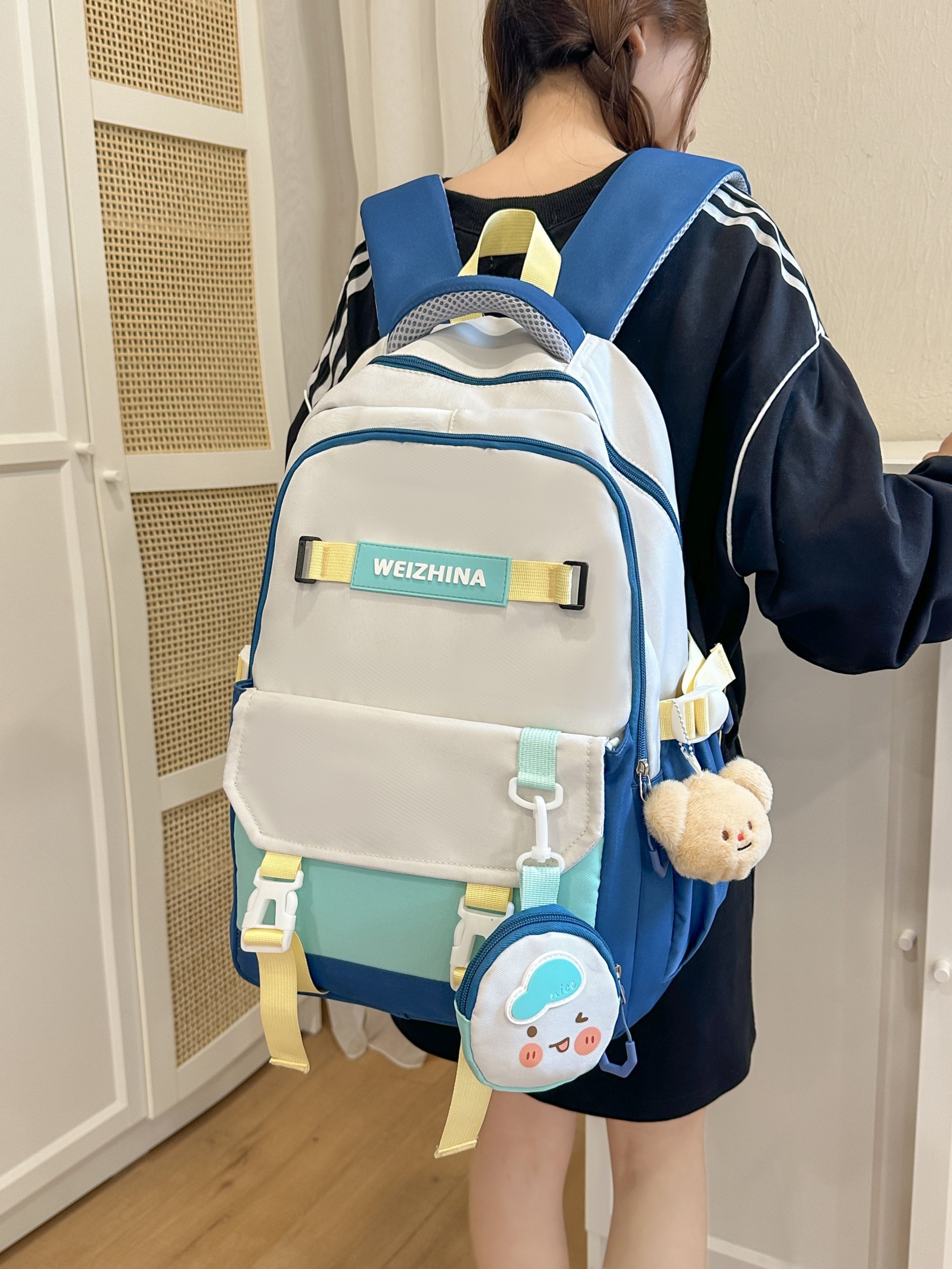 Blue Multi-Pocket Backpack