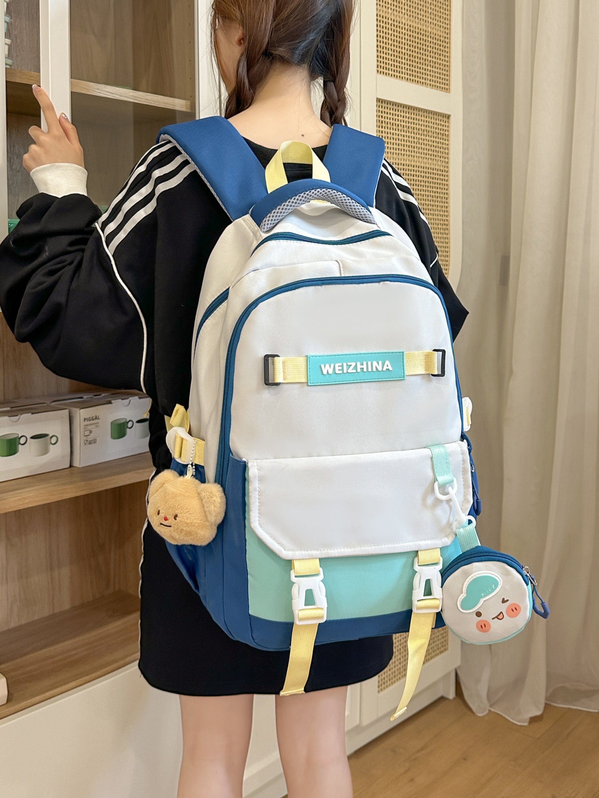 Blue Multi-Pocket Backpack