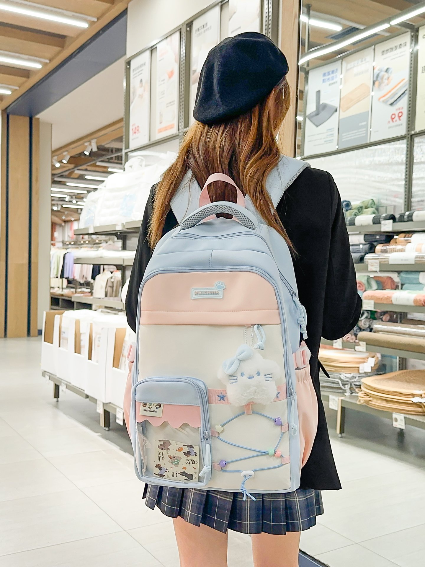 Blue Plain Backpack