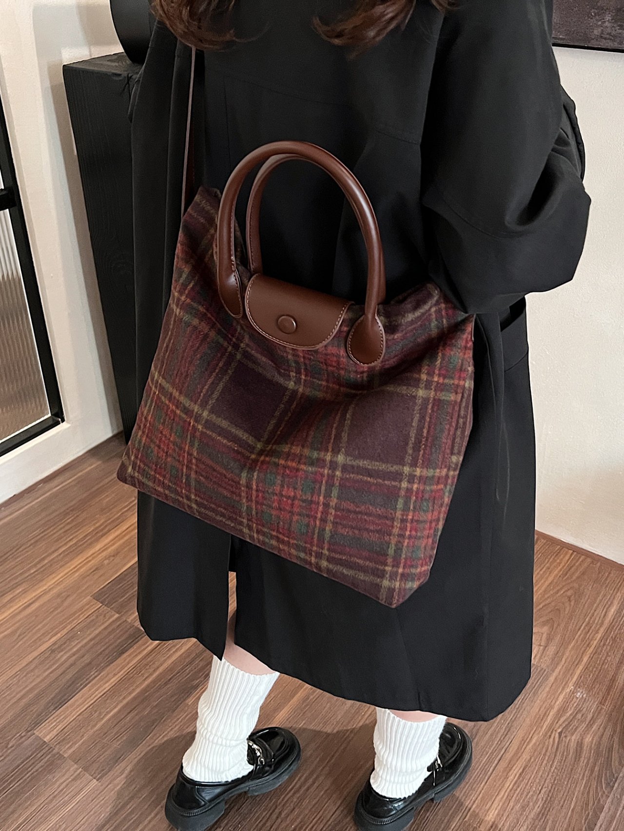 Red Plaid Crossbody Bag