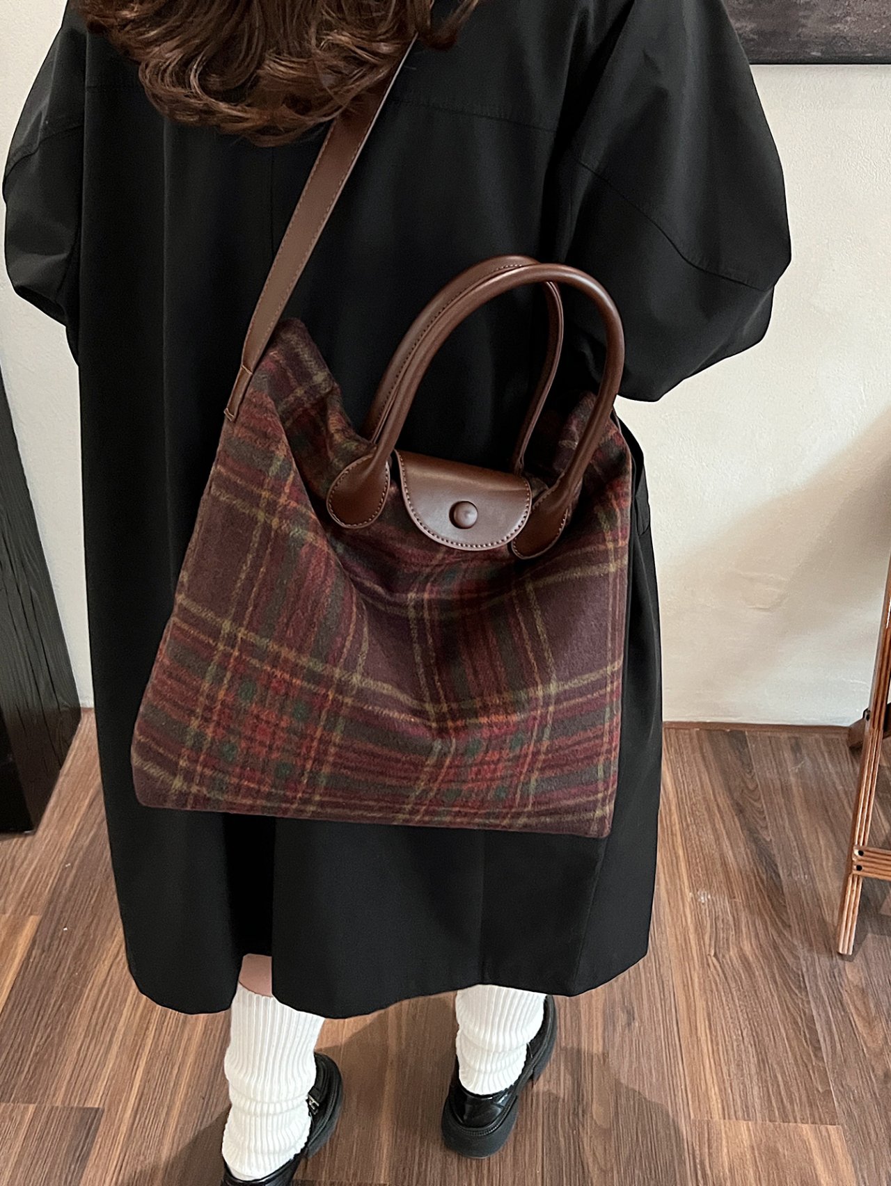 Red Plaid Crossbody Bag