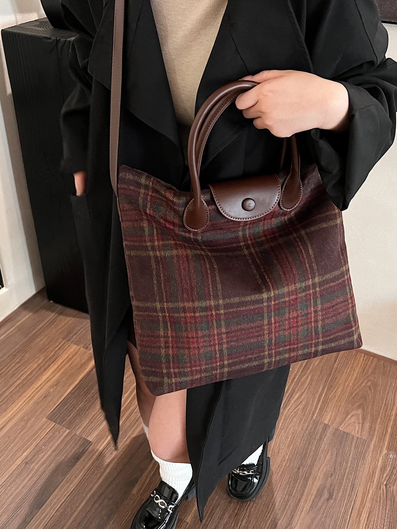 Red Plaid Crossbody Bag