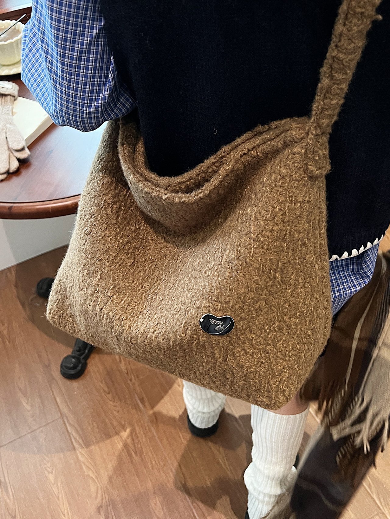 Brown Furry Shoulder Bag