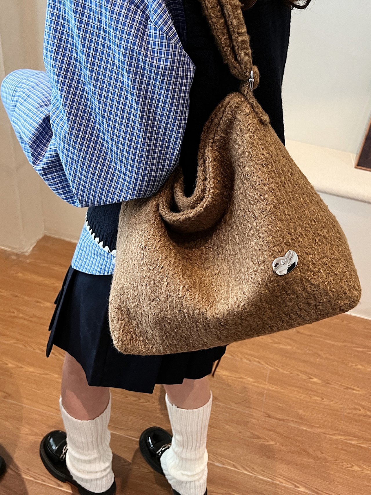 Brown Furry Shoulder Bag