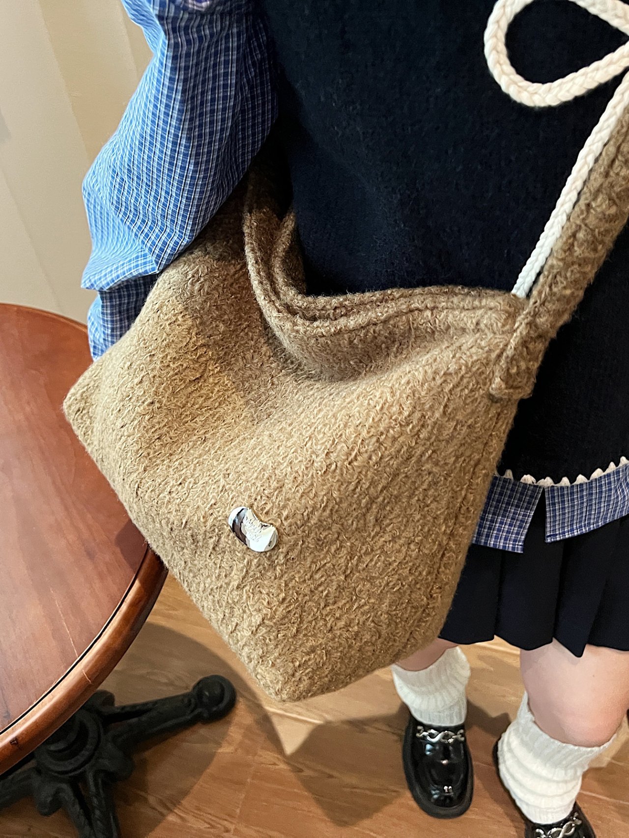 Brown Furry Shoulder Bag