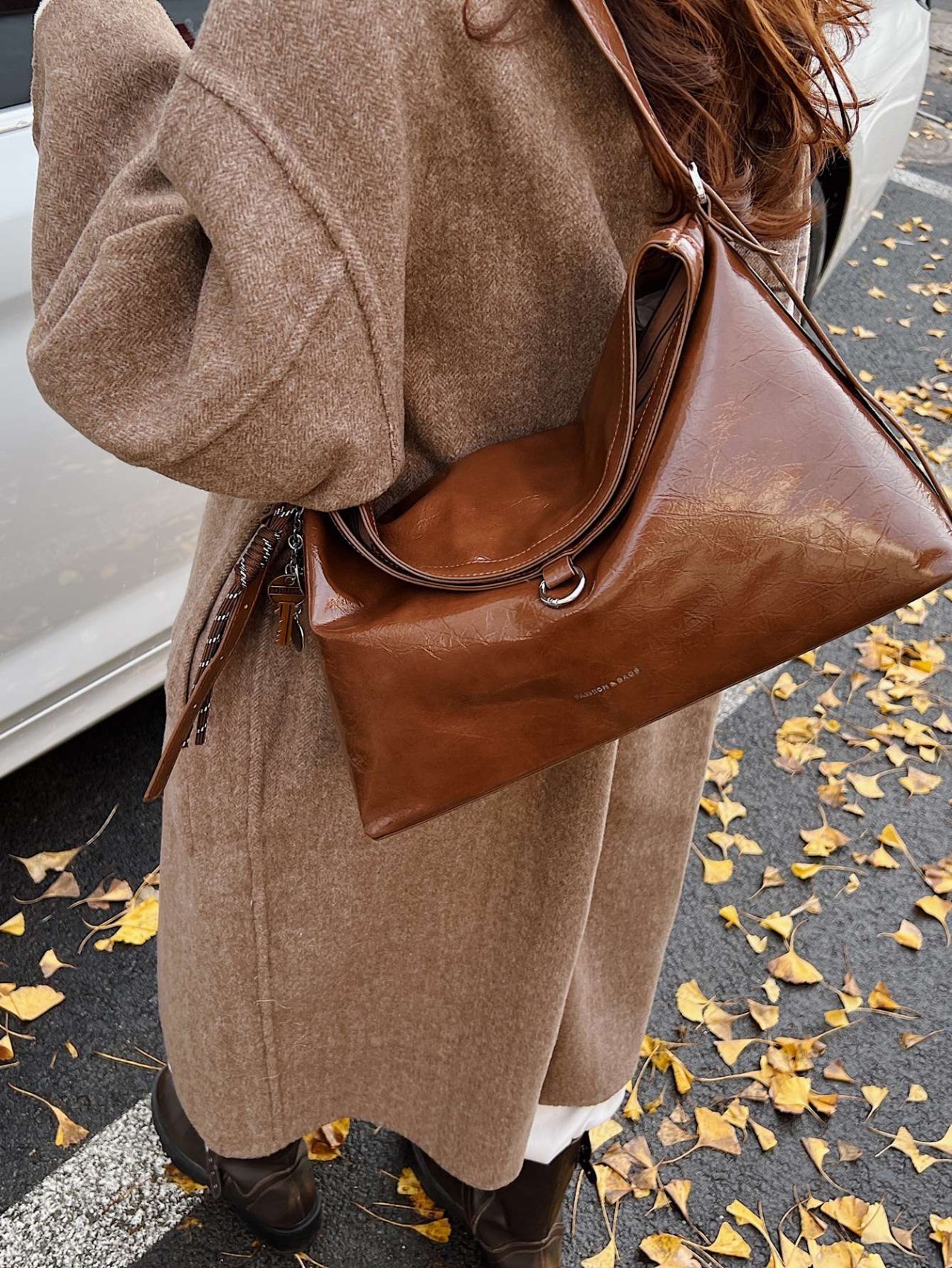 Brown Fold Over Crossbody Bag
