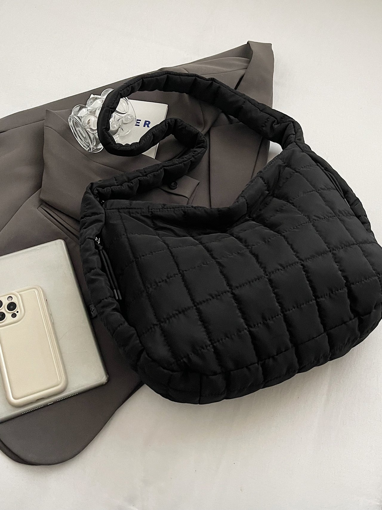 Black Quilted Crossbody Bag