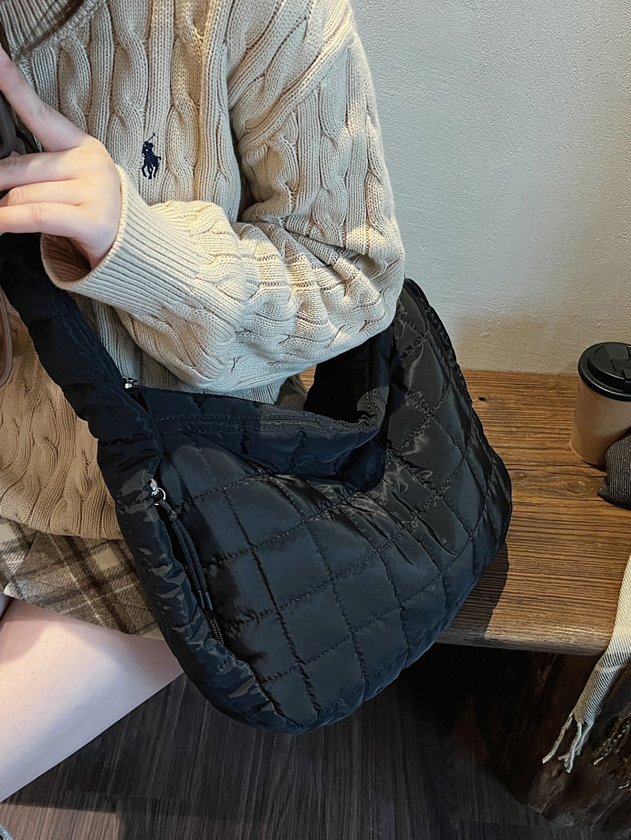 Black Quilted Crossbody Bag