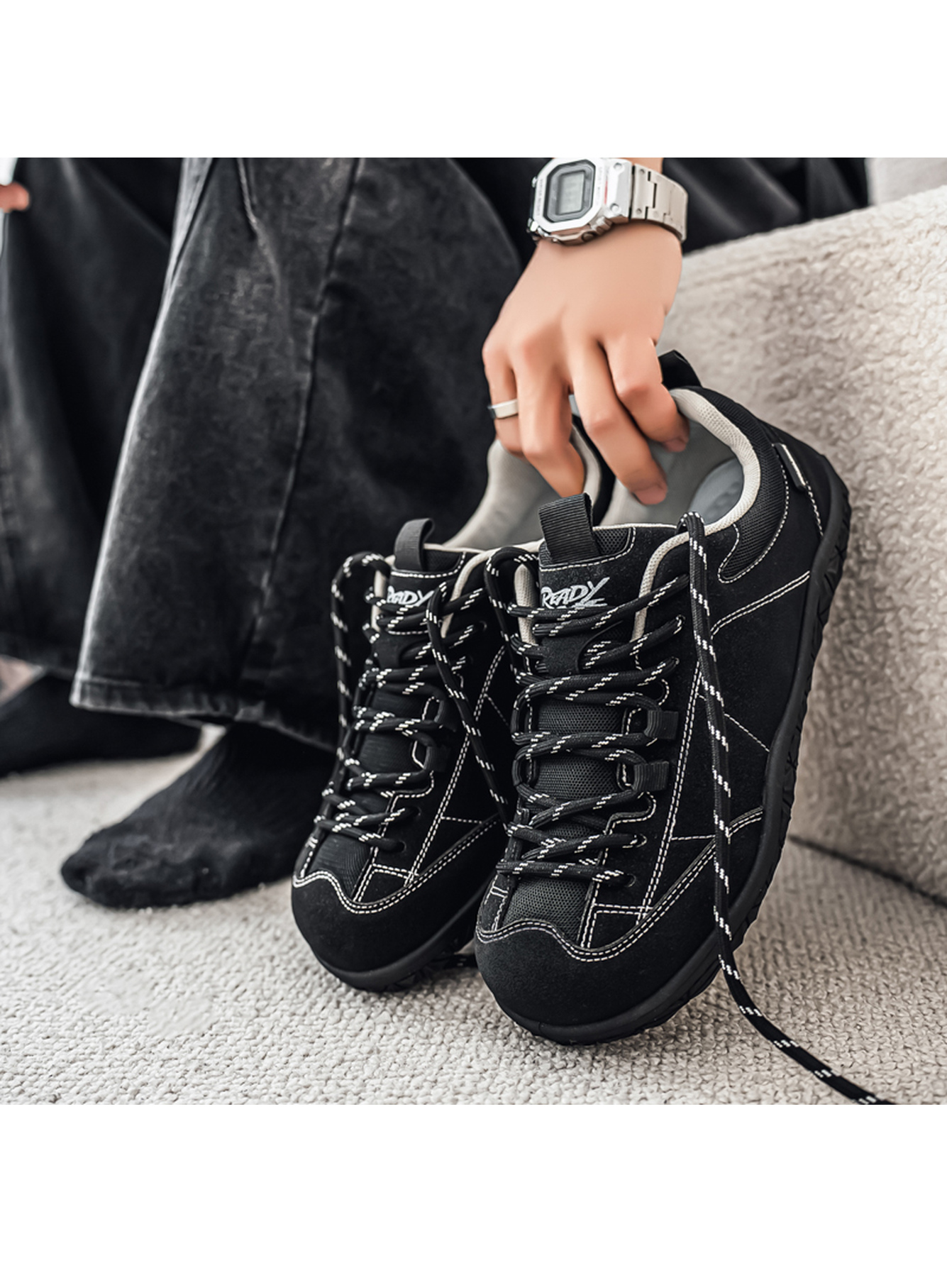 Men Black Sports Sneakers