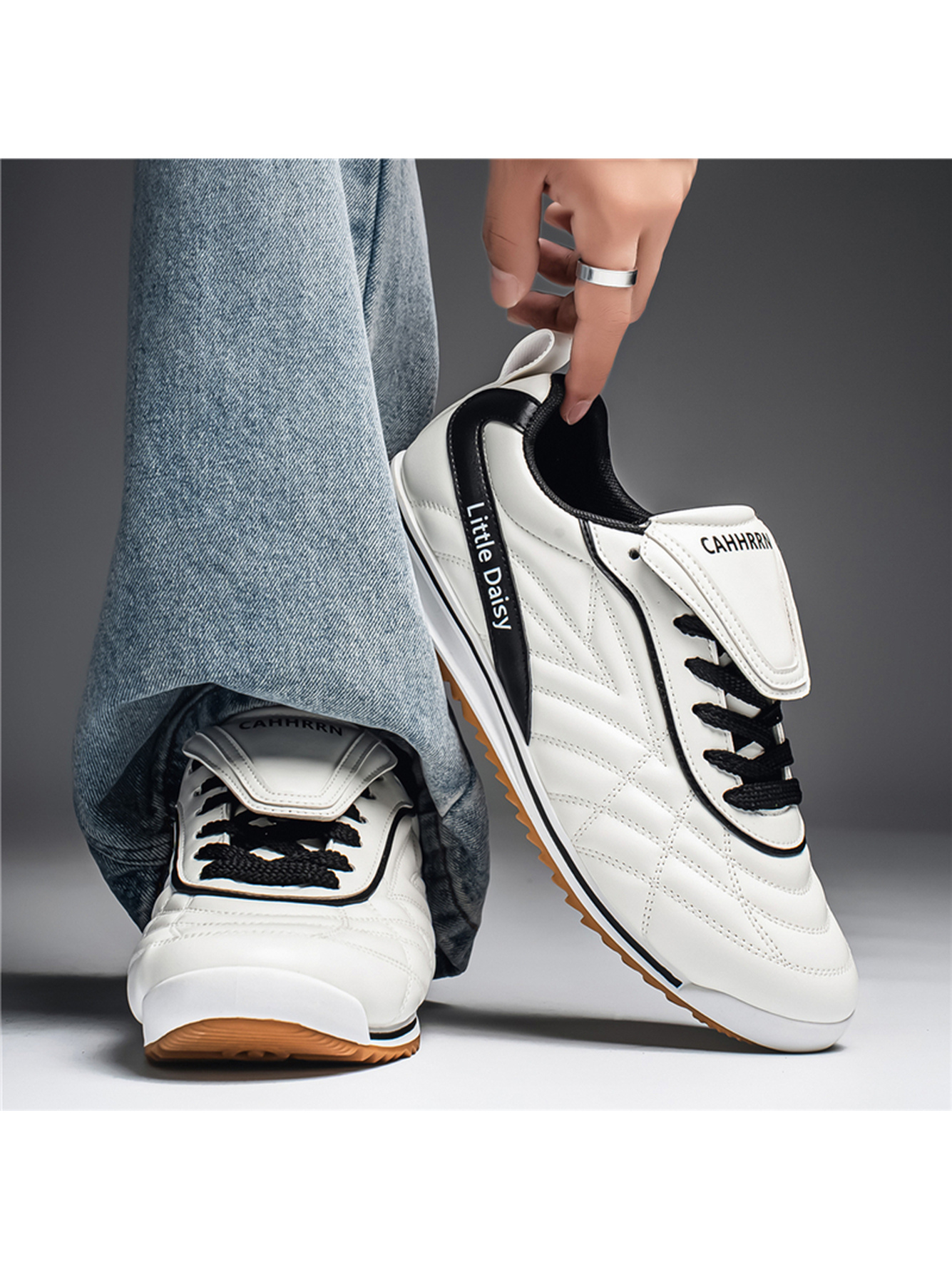 Men Off-White Plain Sneakers