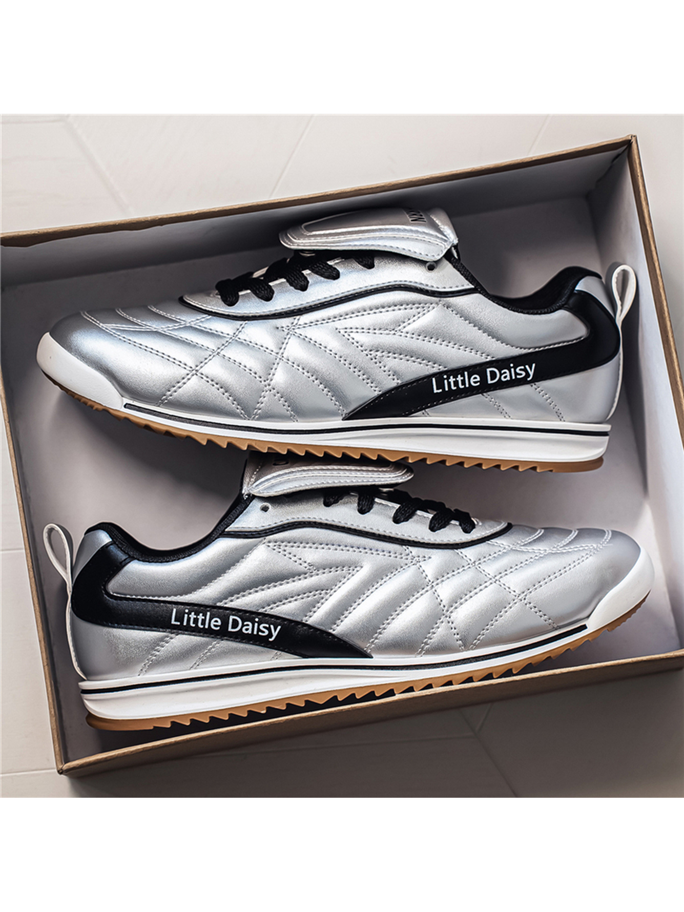 Men Silver Sports Sneakers