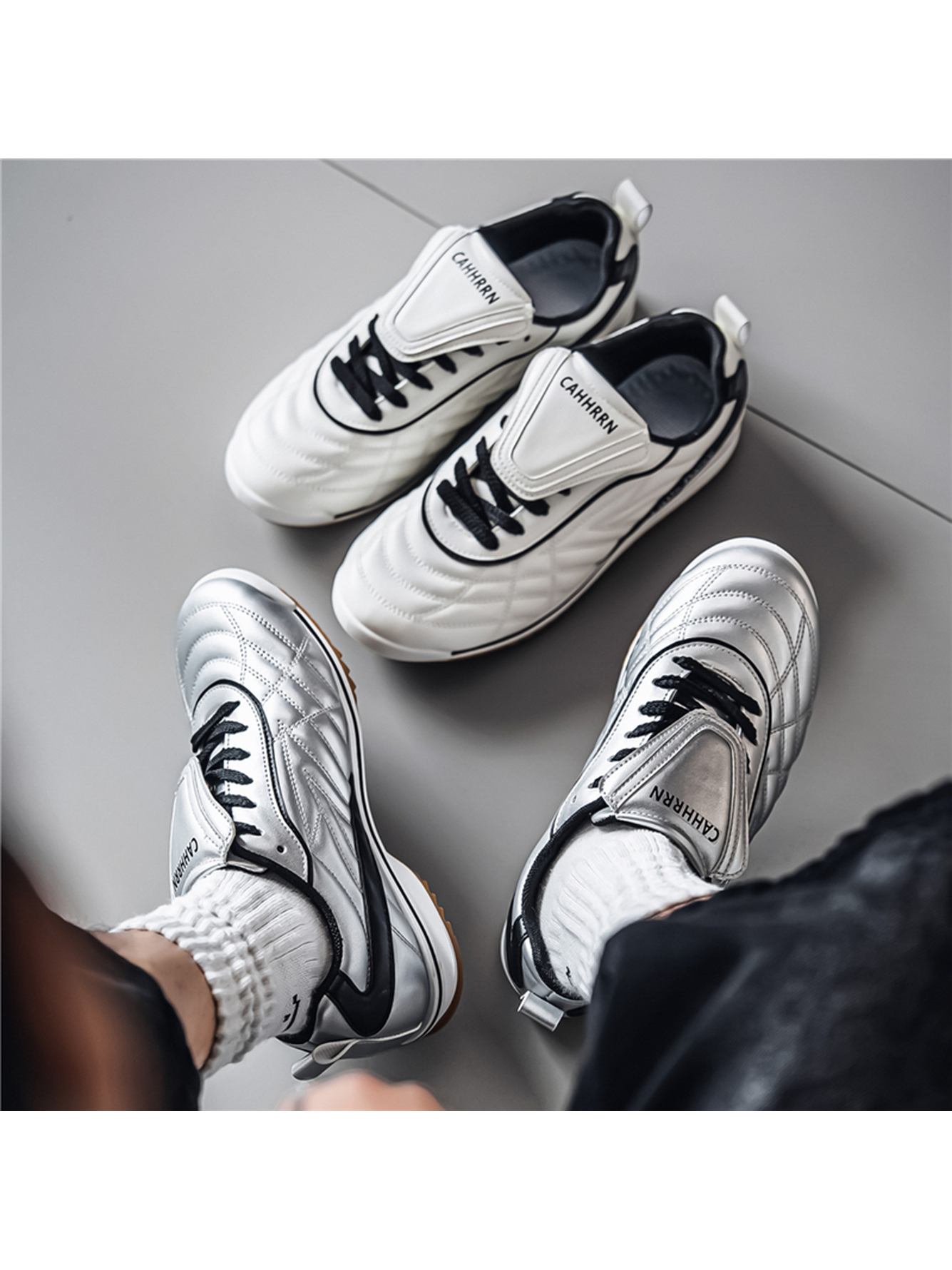 Men Silver Sports Sneakers