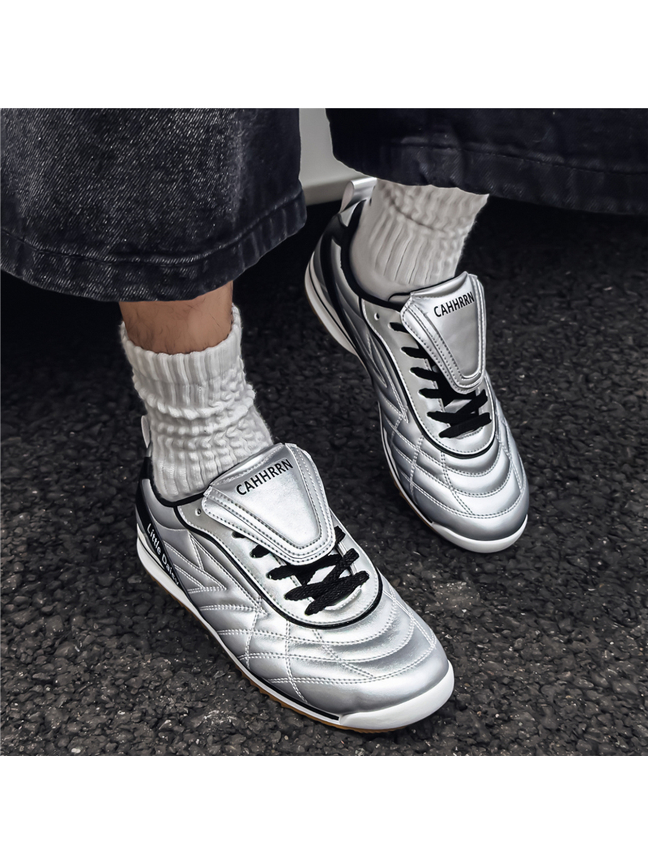 Men Silver Sports Sneakers