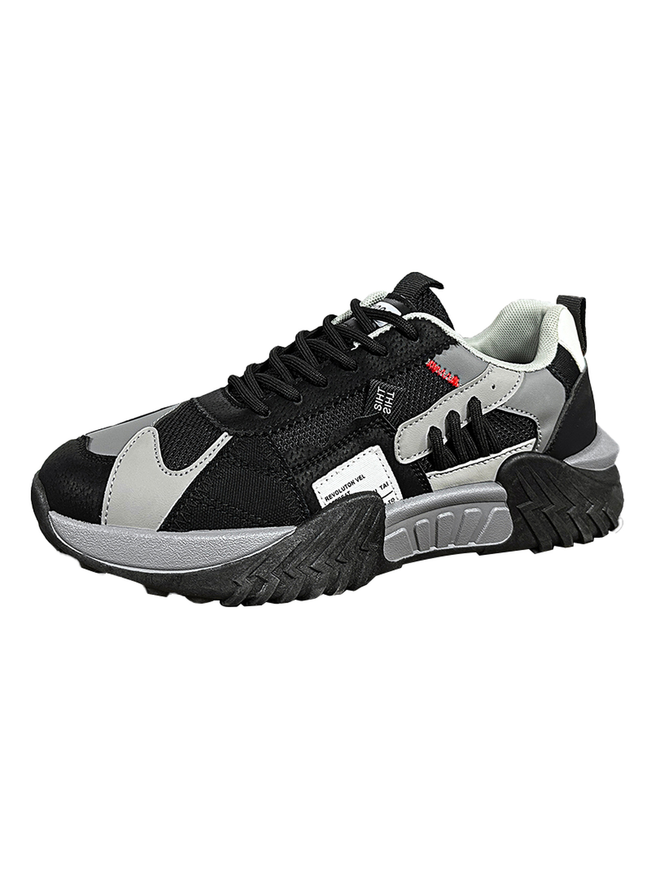 Men Black Sporty Chunky Sneakers