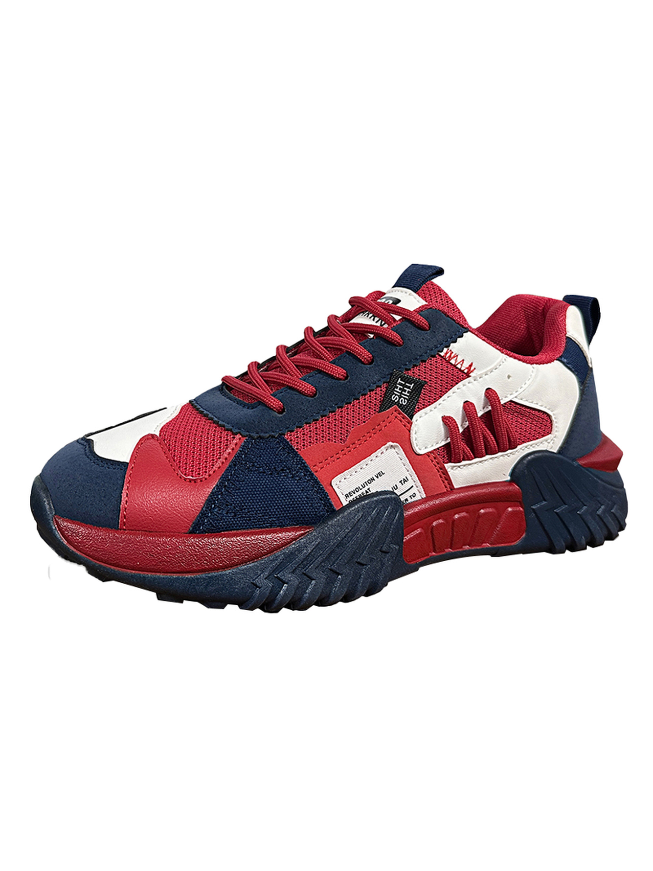 Men Red Plain Sneakers