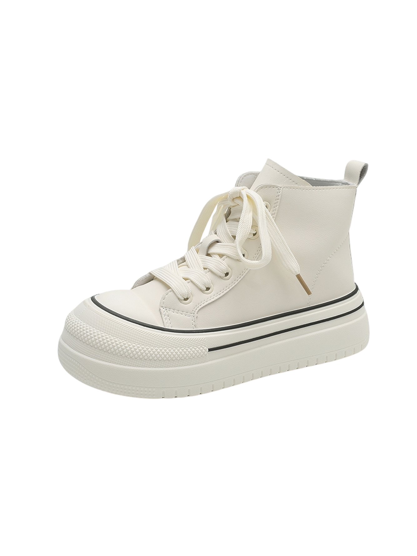 White High-Top Platform Sneakers