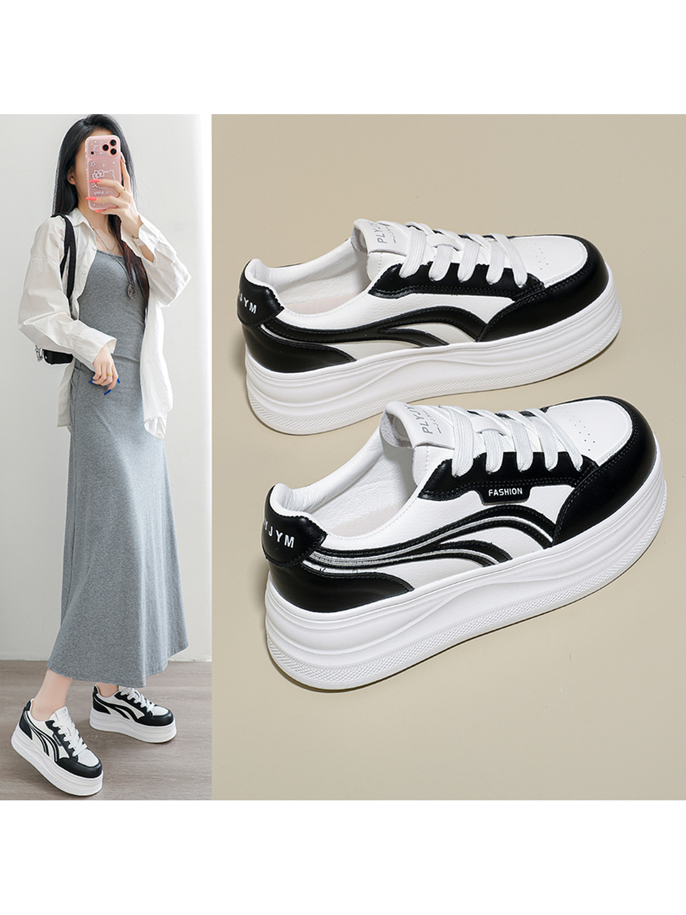 Black Canvas Platform Sneakers