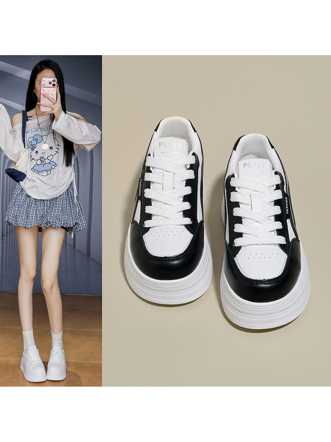 Black Canvas Platform Sneakers