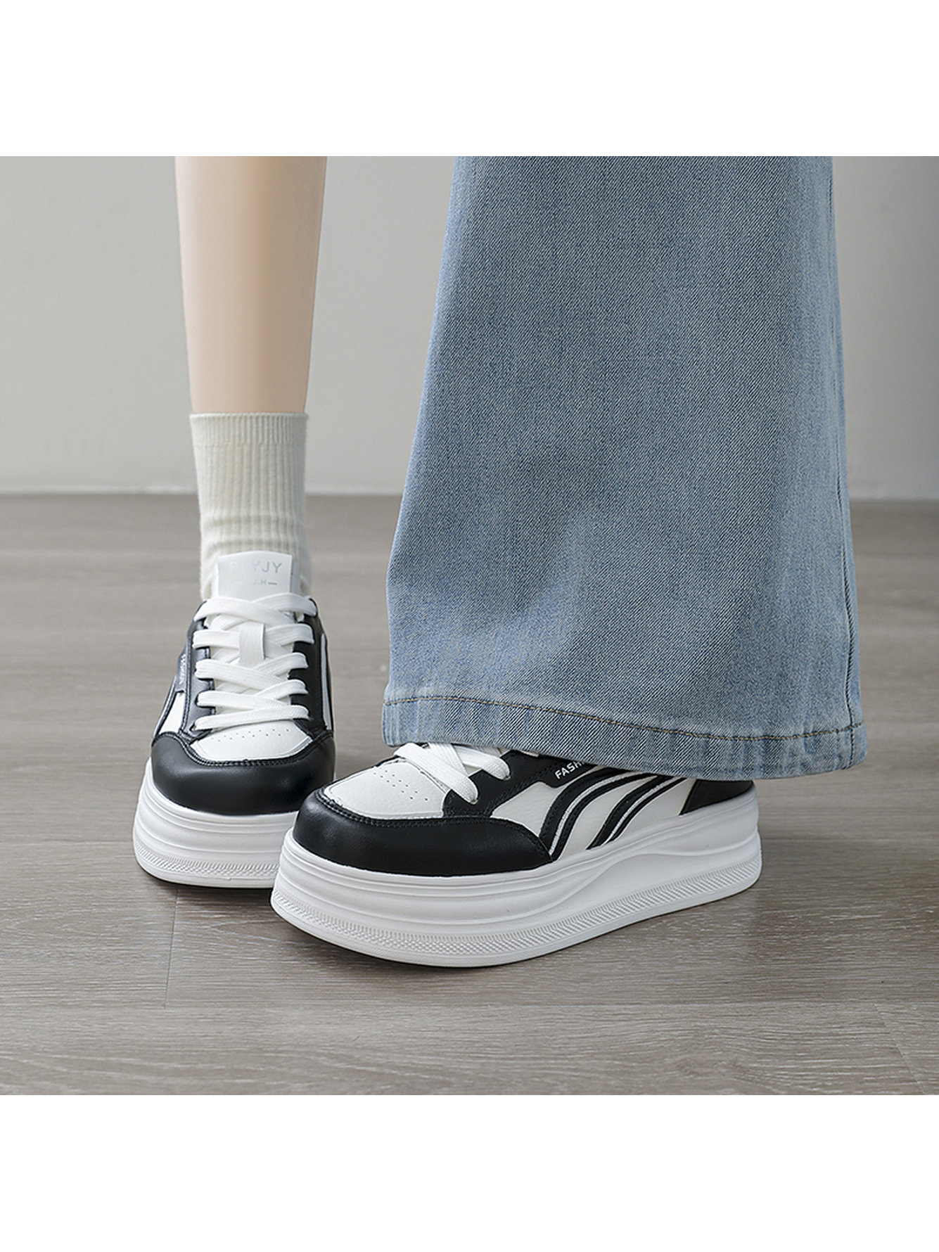Black Canvas Platform Sneakers