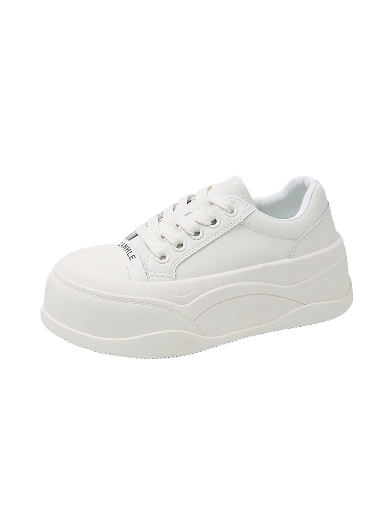 White Canvas Platform Sneakers