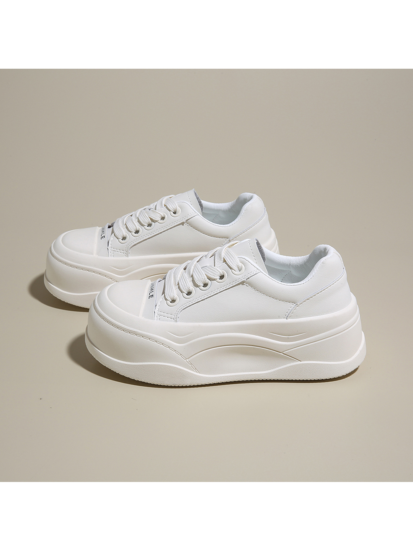White Canvas Platform Sneakers