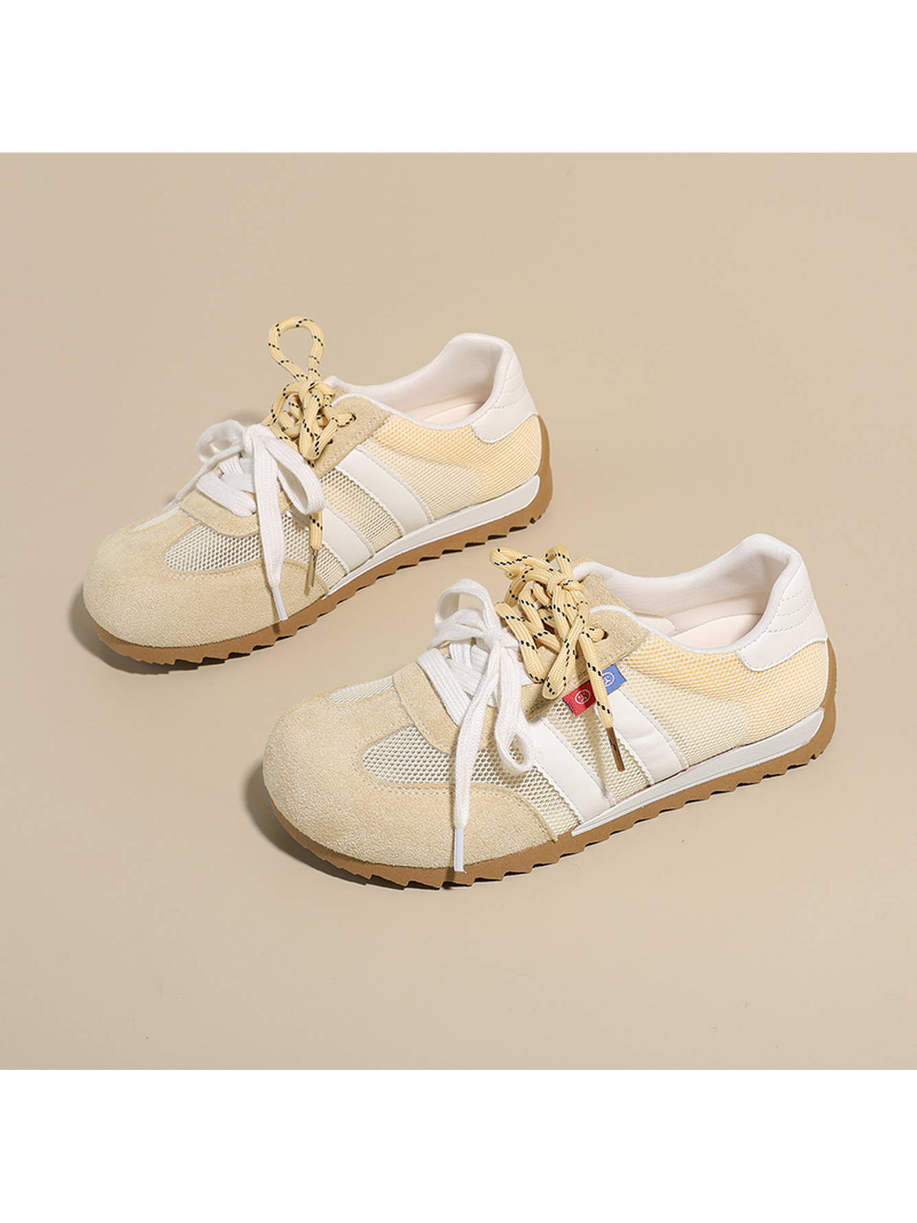 Yellow Mesh Casual Sneakers