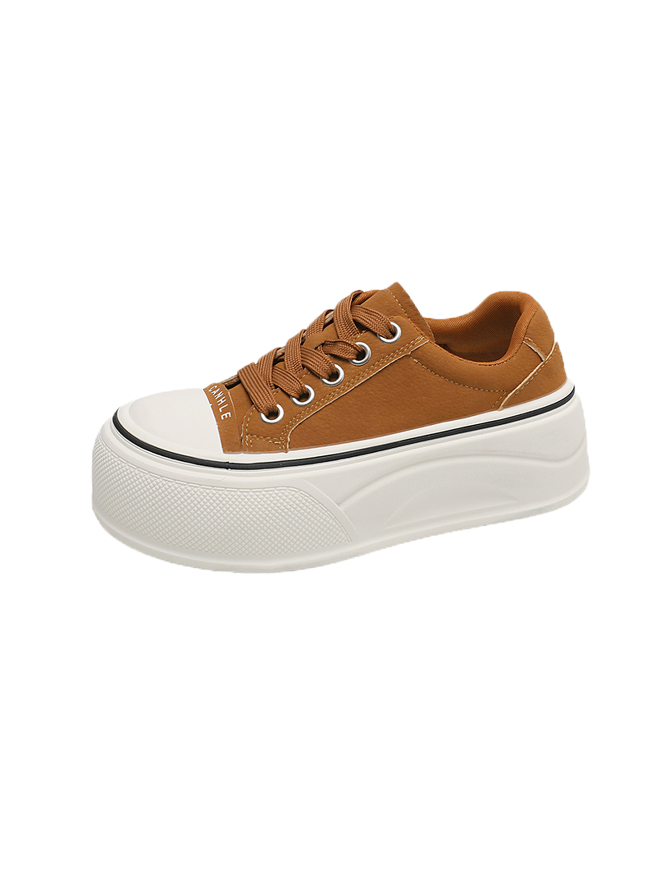Tan Platform Canvas Sneakers