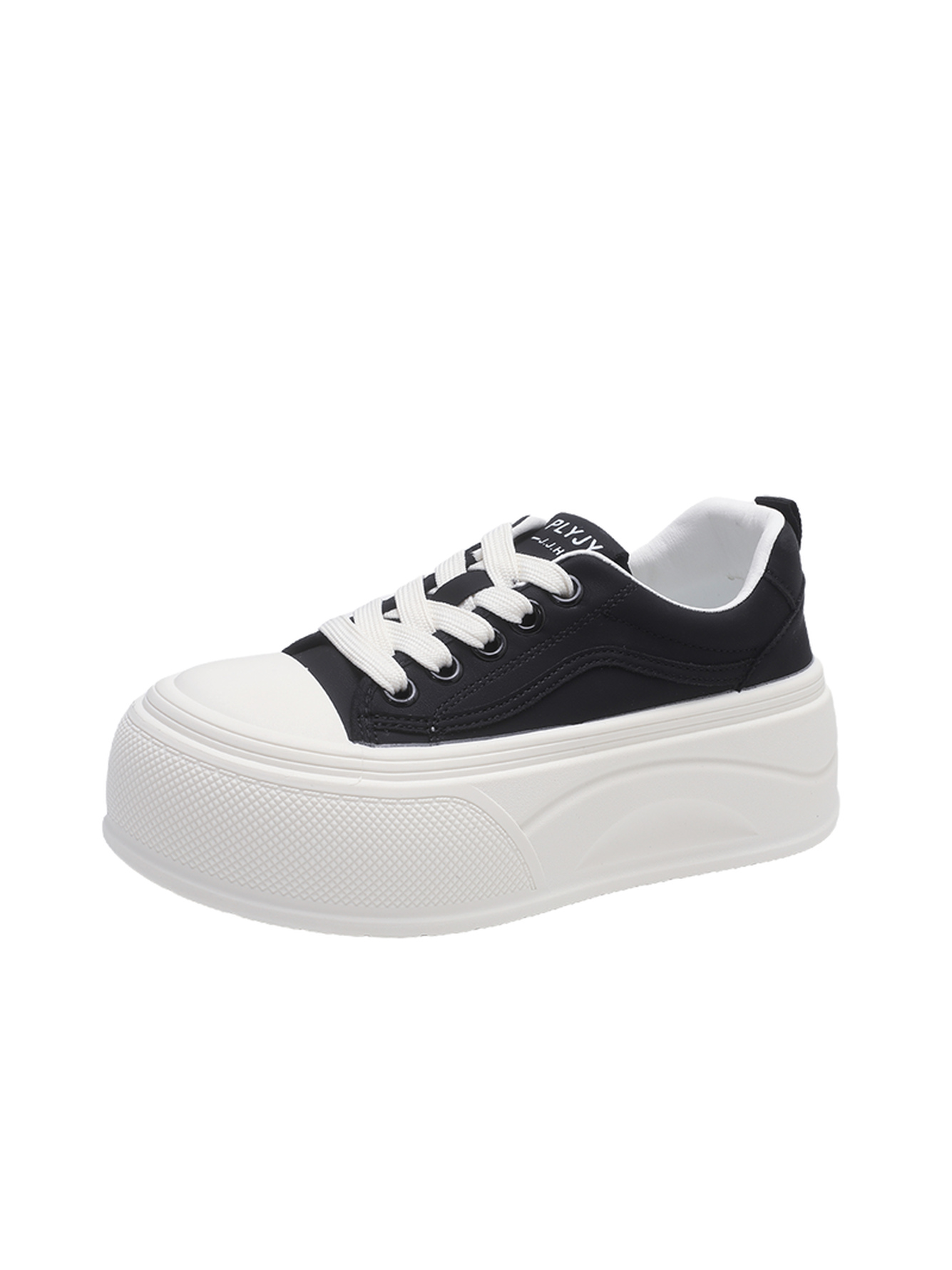 Black Canvas Platform Sneakers