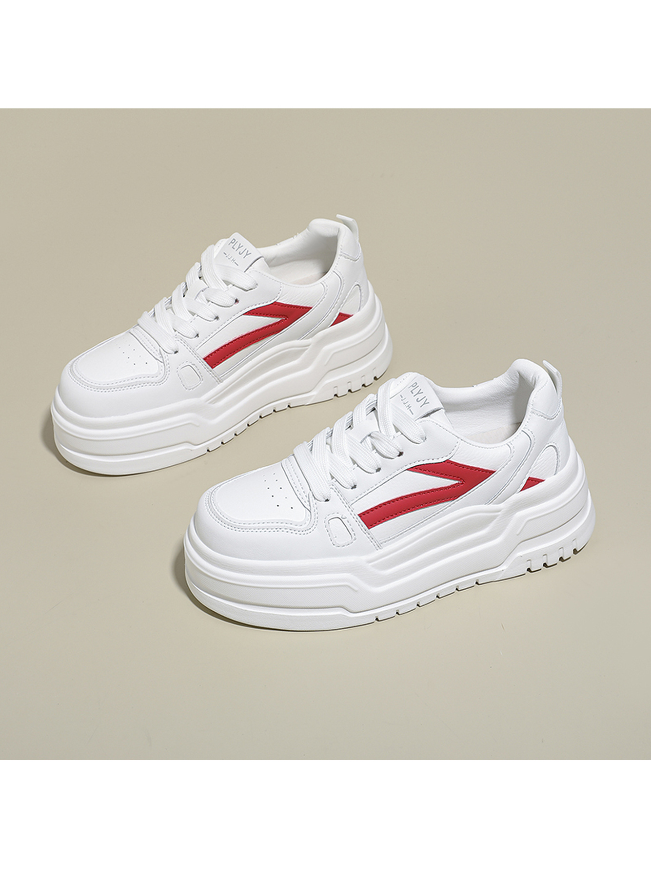 White Chunky Platform Sports Sneakers