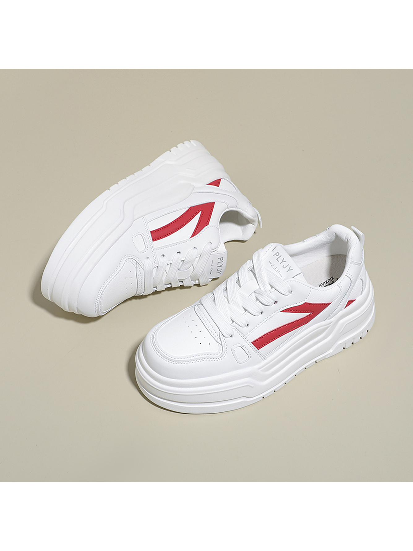 White Chunky Platform Sports Sneakers