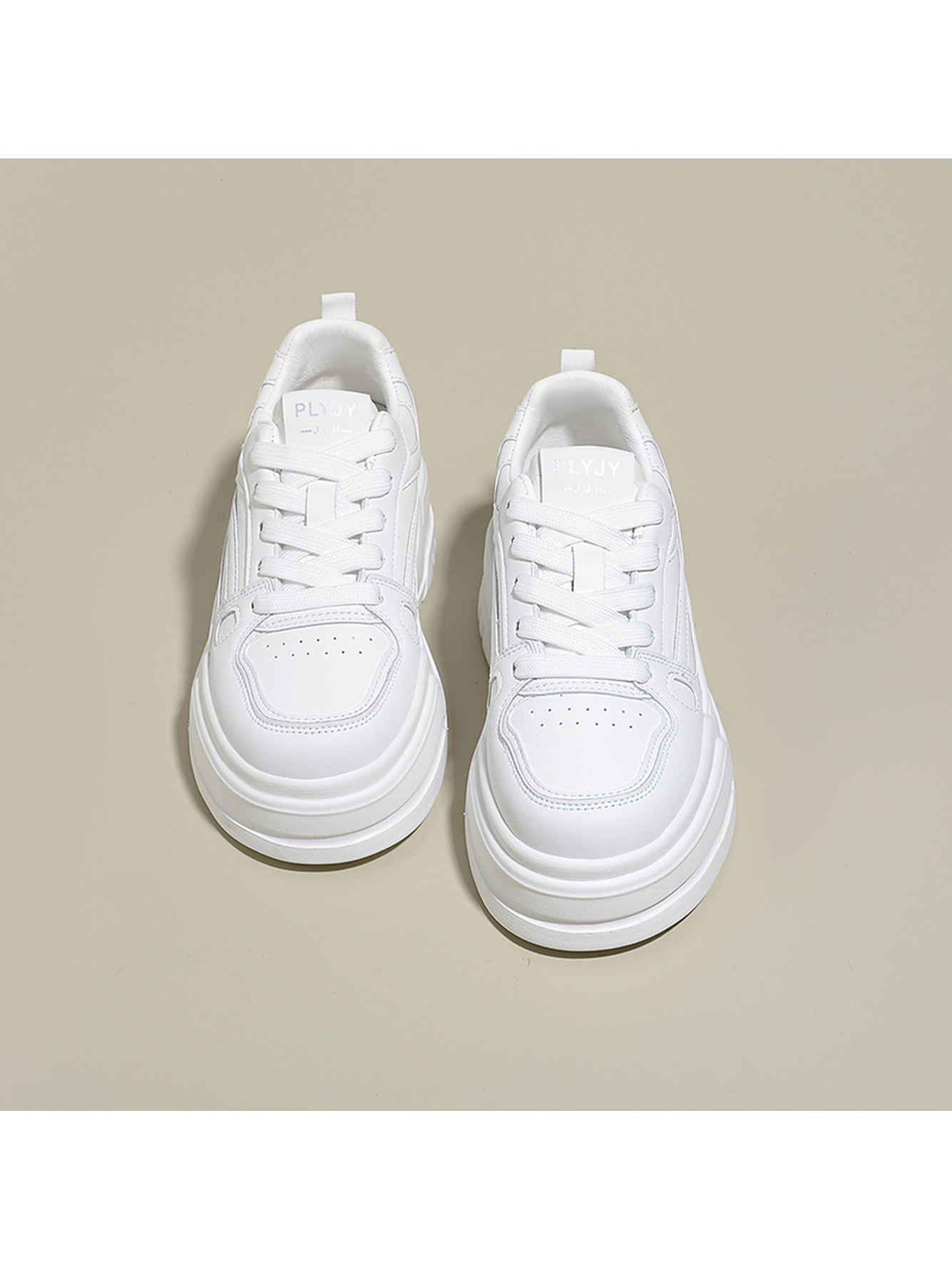 White Chunky Platform Sneakers