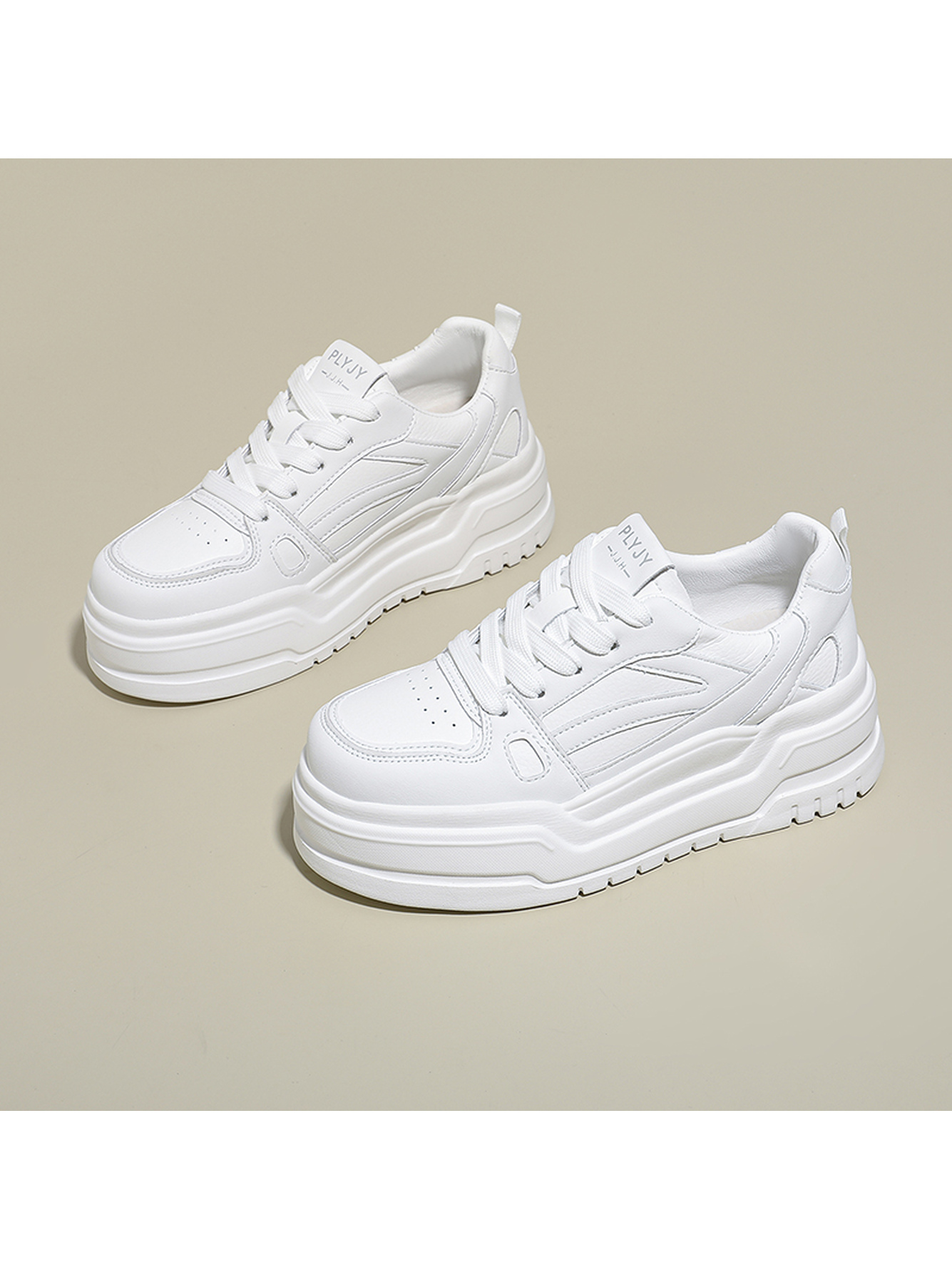 White Chunky Platform Sneakers