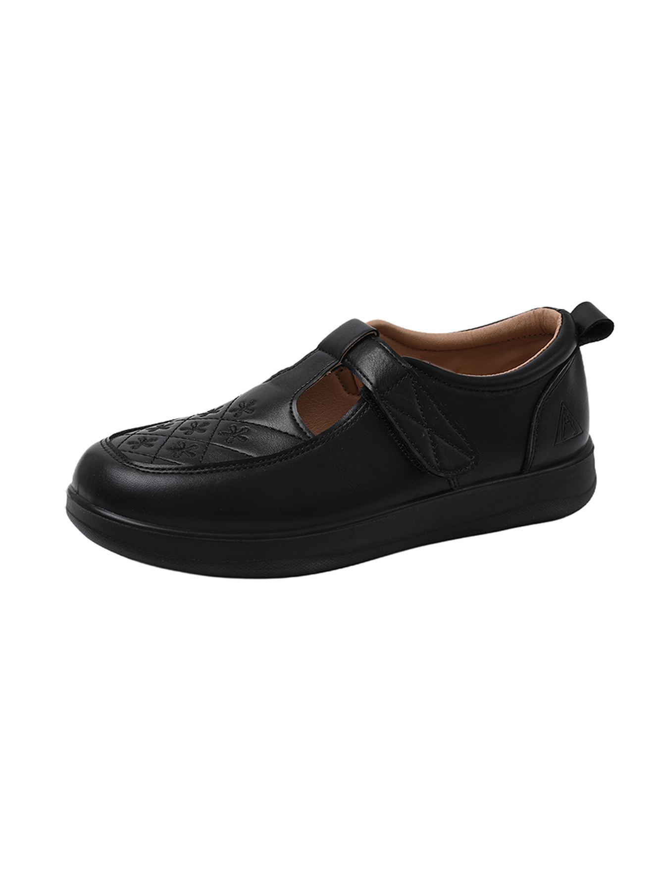 Black Flats Faux Leather Casual Shoes