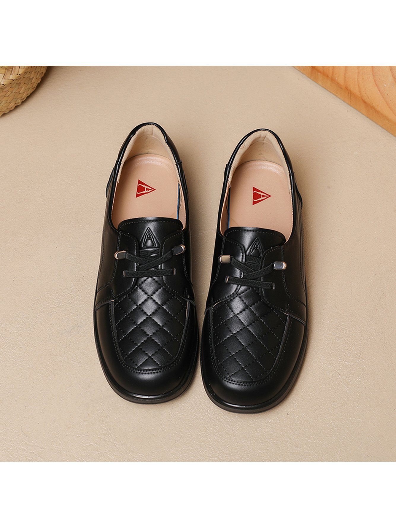 Black Quilted Flats Casual Shoes