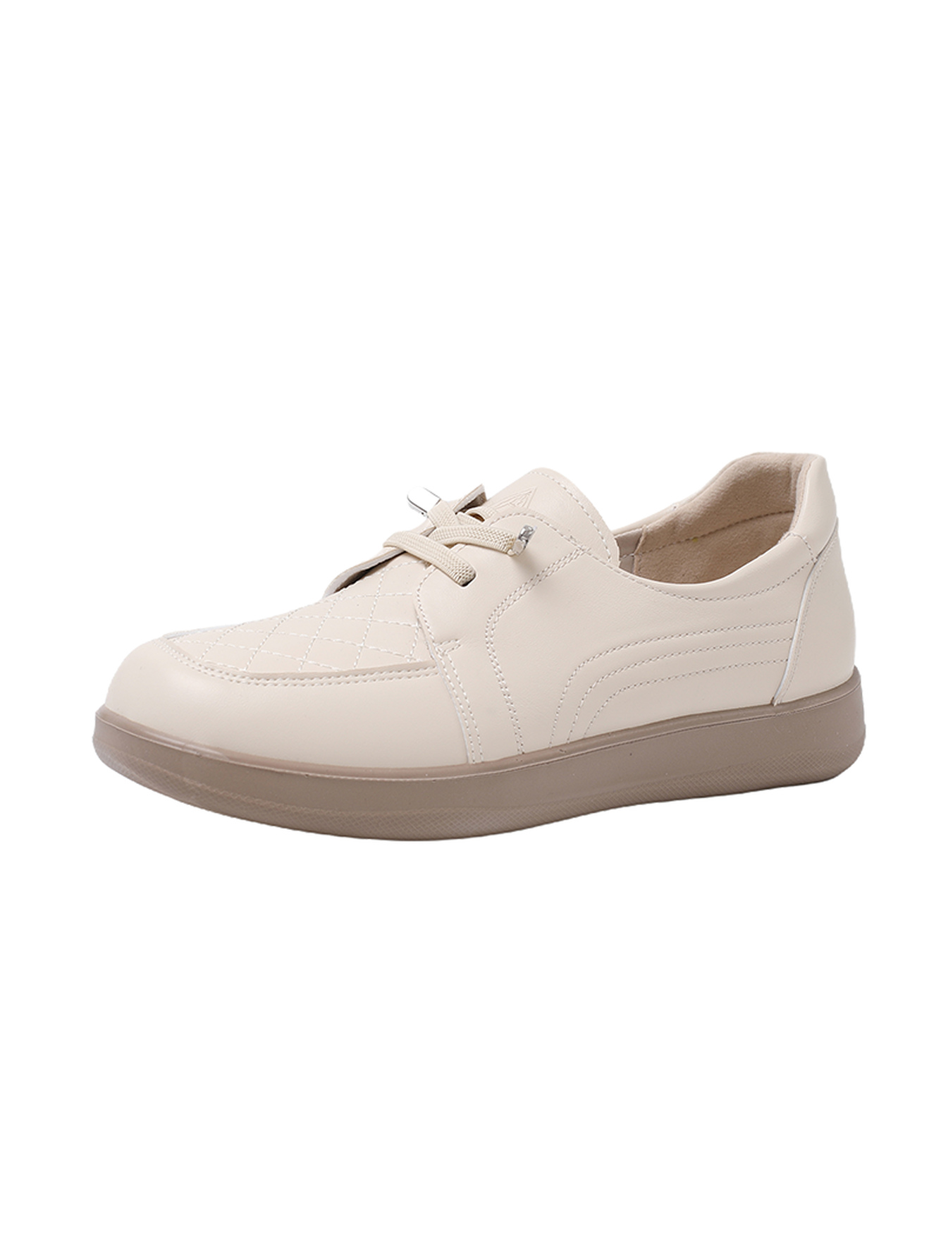Beige Solid Flat Casual Shoes