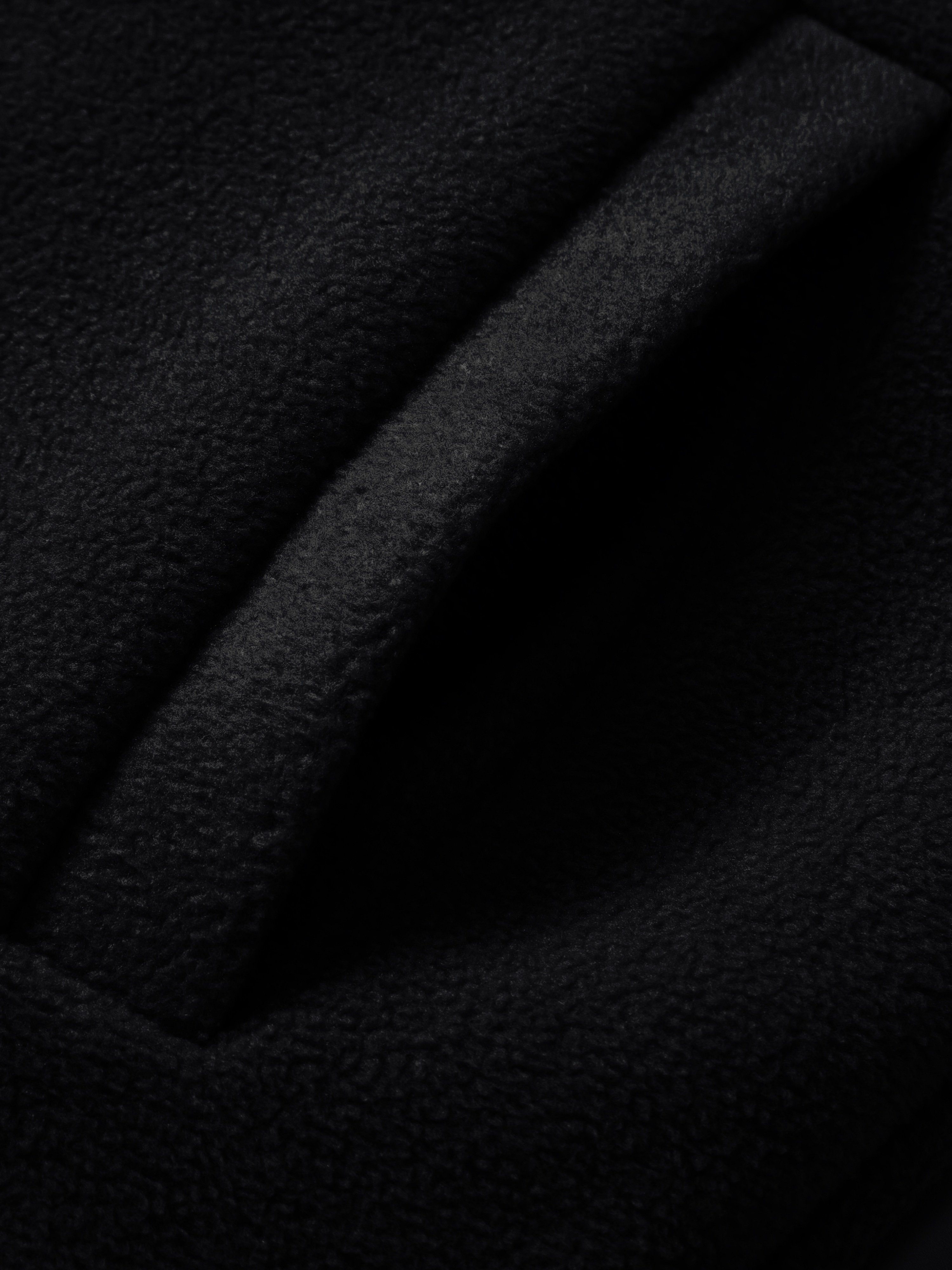 Black Zip-Up Fleece Jacket with Side Stripes