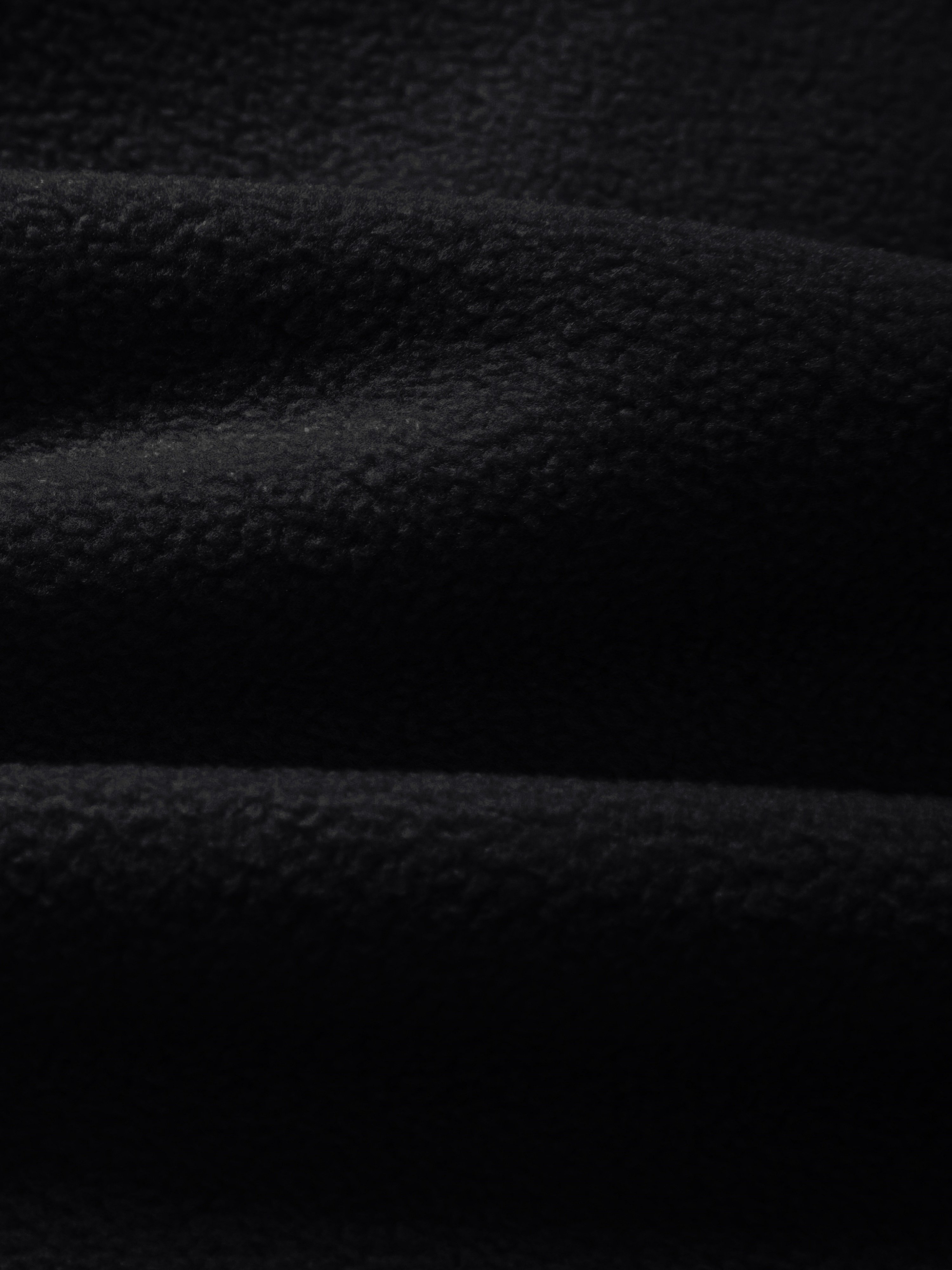 Black Zip-Up Fleece Jacket with Side Stripes